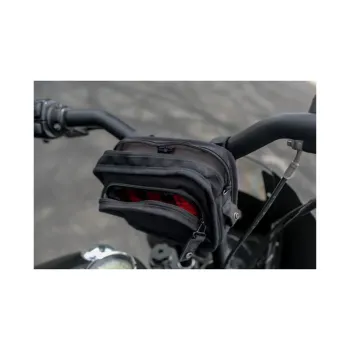 cafe 4 racer - Burly Voyager handlebar bag, black Cordura - BURLY Bags 