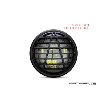 cafe 4 racer - 7" Atec  Grill  CNC Headlight Guard  - MAX-INC  Headlight Grills 