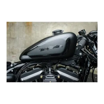 cafe 4 racer -  Monza Cap Kit for Triumph and HD - Black - Motone Fuel Caps 