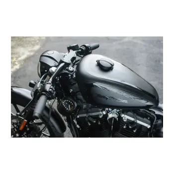 cafe 4 racer -  Monza Cap Kit for Triumph and HD - Black - Motone Fuel Caps 