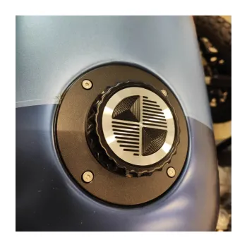 cafe 4 racer - BMW K75/100/1100 Čierny s čiernym uzávěrom s logem - Cafe4Racer Víčka nádrží 