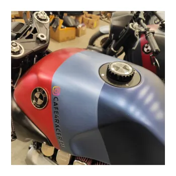 cafe 4 racer - BMW K75/100/1100 Čierny s čiernym uzávěrom s logem - Cafe4Racer Víčka nádrží 
