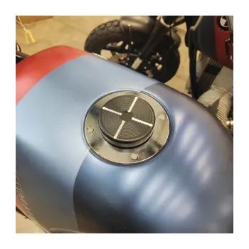 cafe 4 racer - BMW K75/100/1100 stříbrná s černým uzávěrem - Cafe4Racer Víčka nádrží 