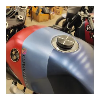 cafe 4 racer - BMW K75/100/1100 Stireborný s čiernym uzáverom - Cafe4Racer Uzávery nádrže 