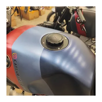 cafe 4 racer - BMW K75/100/1100 Fuel Tank Cap BLACK BLACK with Logo - Cafe4Racer Tank Caps 