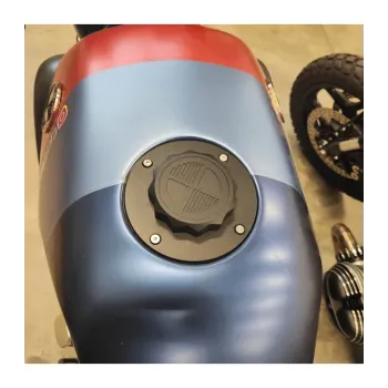 cafe 4 racer - BMW K75/100/1100 Čierny s čiernym uzáverom s Logom - Cafe4Racer Uzávery nádrže 