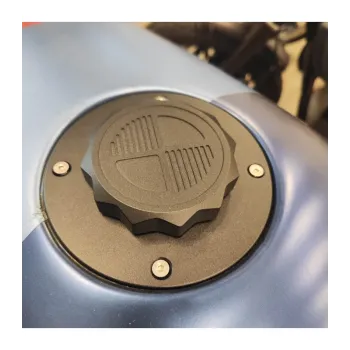 cafe 4 racer - BMW K75/100/1100 Čierny s čiernym uzávěrom s logem - Cafe4Racer Víčka nádrží 