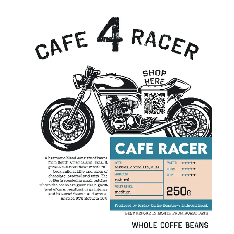 cafe 4 racer - Káva CAFERACER 250g - Cafe4Racer Káva 